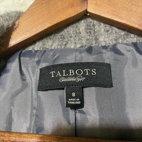 Talbots · Size 8 · Wool Alpaca Blend · Buffalo Plaid Jacket · Zip Front · Gray - Picture 6 of 12